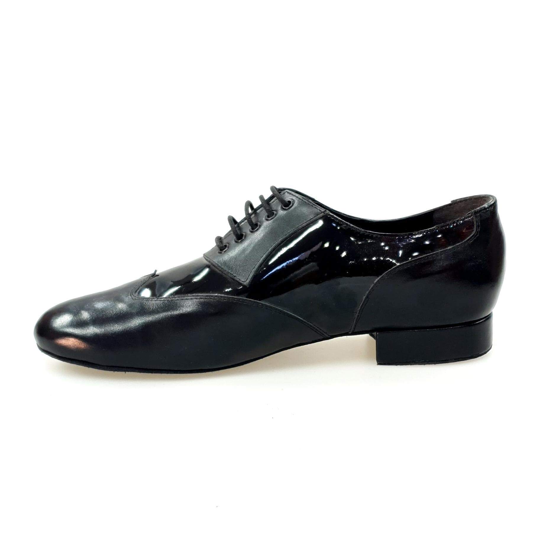 Stringate Wish Dance Shop COTISO 108N in pelle e vernice nera, modello Oxford con coda di rondine, scarpe eleganti e classiche