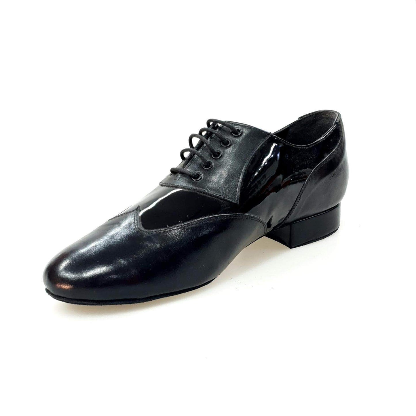 Stringate Wish Dance Shop COTISO 108N in pelle e vernice nera, modello Oxford con coda di rondine, stile elegante e classico