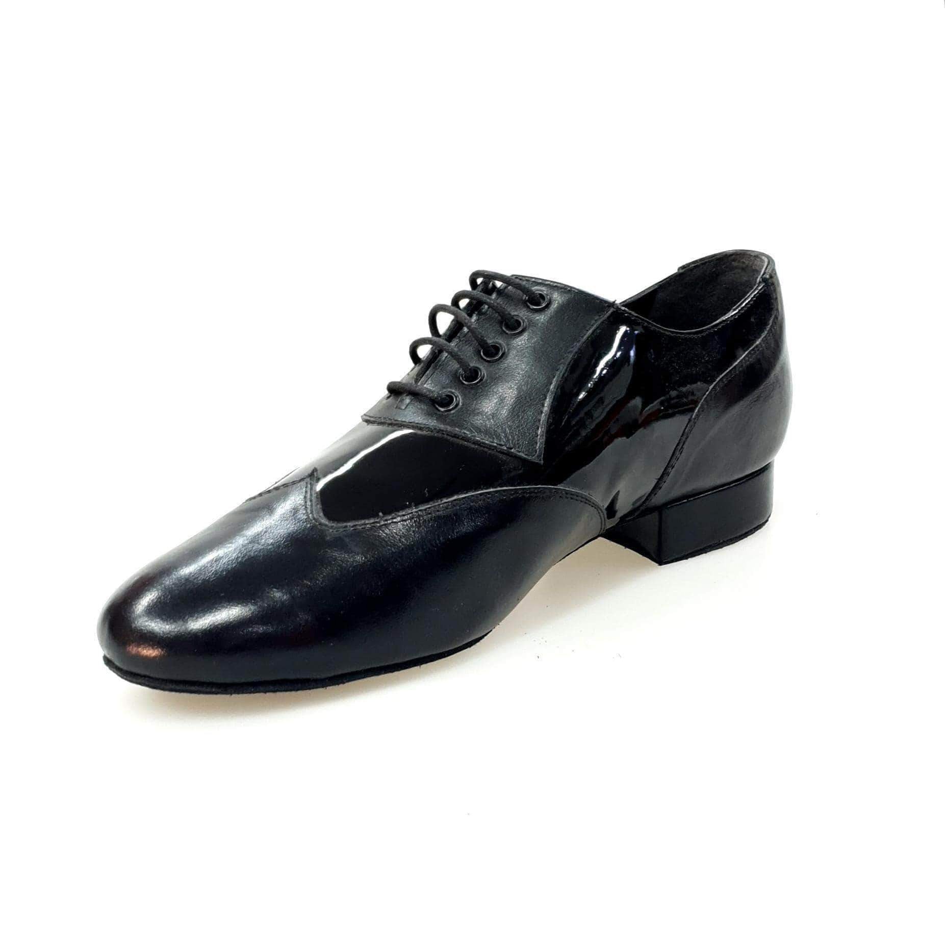 Stringate Wish Dance Shop COTISO 108N in pelle e vernice nera, modello Oxford con coda di rondine, stile elegante e classico