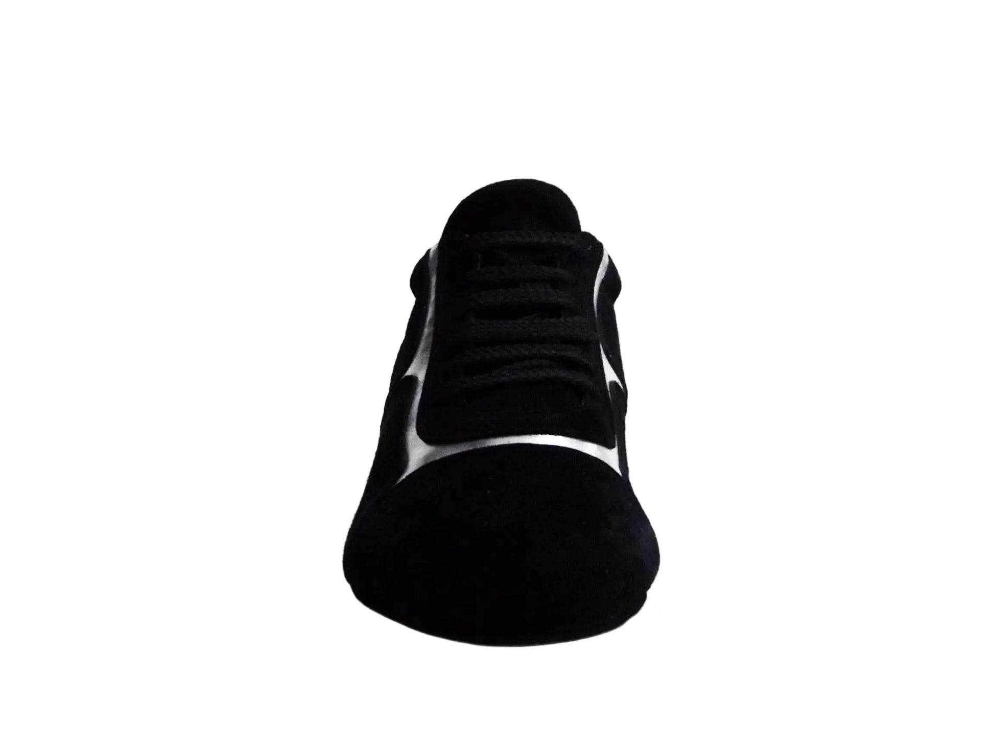 Sneaker Antony 115 da uomo in camoscio nero con inserti in pelle argento, suola bianca, stile sportivo e moderno