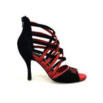 Load image into Gallery viewer, Wish Dance Shop 161 Camoscio Nero e Rosso Ricamo Kizmi
