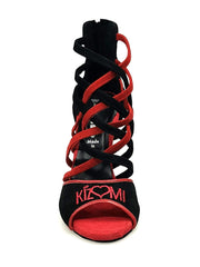 Load image into Gallery viewer, Wish Dance Shop 161 Camoscio Nero e Rosso Ricamo Kizmi
