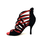 Load image into Gallery viewer, Wish Dance Shop 161 Camoscio Nero e Rosso Ricamo Kizmi
