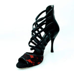Load image into Gallery viewer, Wish Dance Shop 161 in Pizzo Rosso con Tallone in Pelle Nera
