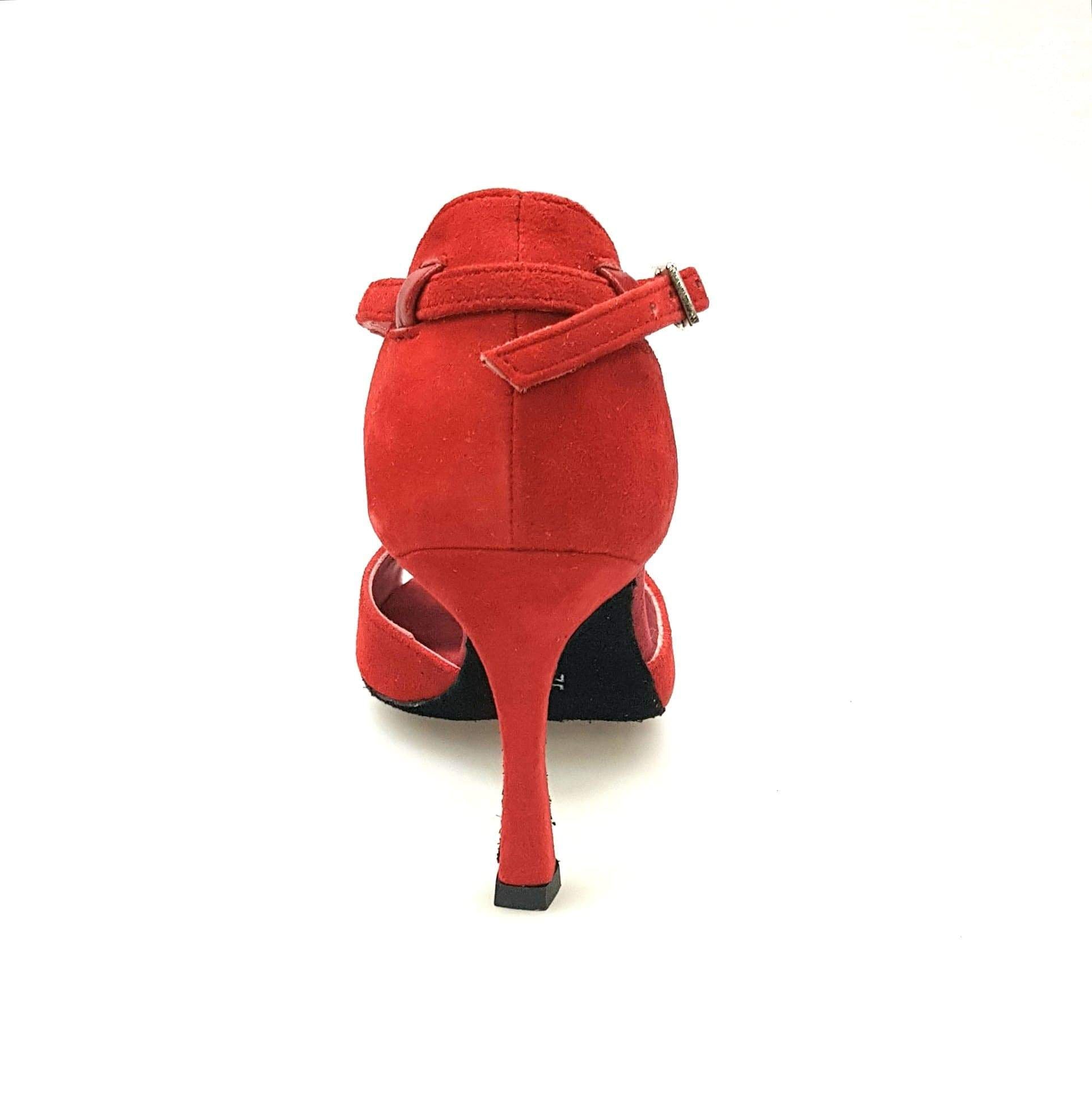 Scarpa da donna in camoscio rosso Terry (169B) di Wish Dance Shop, con suola resistente e design elegante.
