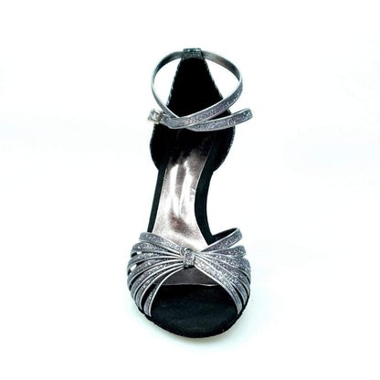 Scarpa da ballo Wish Dance Shop Pepa 210/7 in glitter carbon e sunset carbon con tacco slim e fascette in camoscio