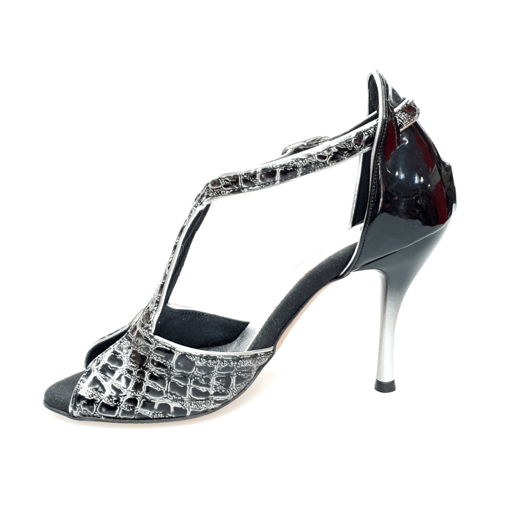Scarpa donna Fascino (401) Wish Dance Shop, sandalo in Dundee nero con tallone in vernice nera, dettaglio elegante e moderno