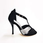 Load image into Gallery viewer, Wish Dance Shop 403 Camoscio Nero e Glitter Argento
