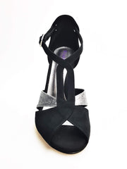 Carica immagine nella Galleria, Wish Dance Shop 403 Camoscio Nero e Glitter Argento
