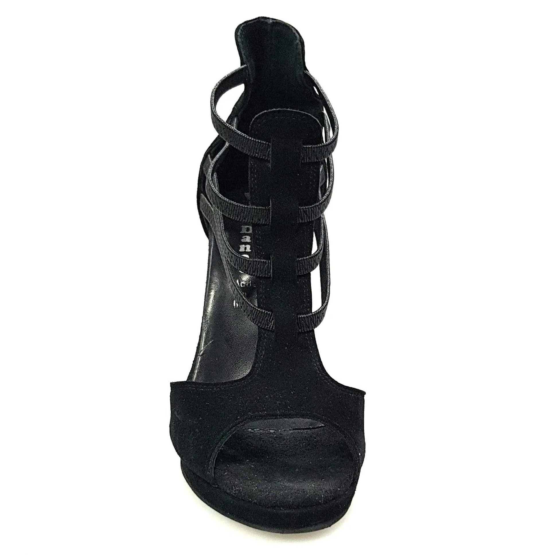 Sandalo donna Lilith Wish Dance Shop in camoscio nero con plateau, dettaglio elegante e comodo, vista laterale.