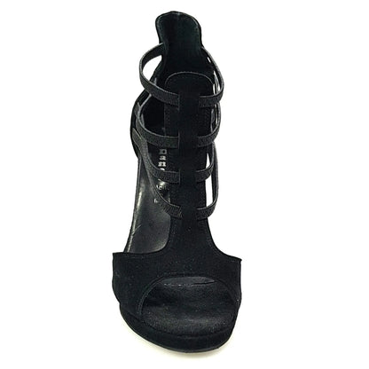 Sandalo donna Lilith Wish Dance Shop in camoscio nero con plateau, dettaglio elegante e comodo, vista laterale.