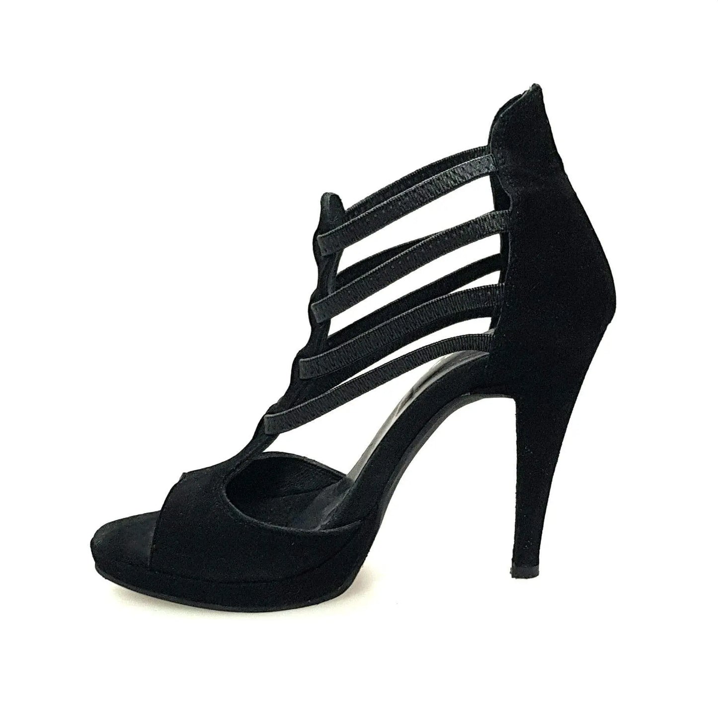 Sandalo donna Lilith Wish Dance Shop in camoscio nero con plateau, dettaglio della scarpa elegante e comoda.