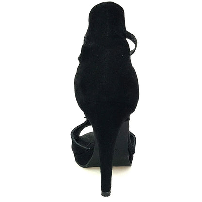 Sandalo donna Lilith Wish Dance Shop in camoscio nero con plateau, dettaglio di scarpa elegante e alla moda