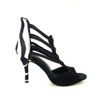 Load image into Gallery viewer, Wish Dance Shop 460 Camoscio Nero e Raso Seta Zebra
