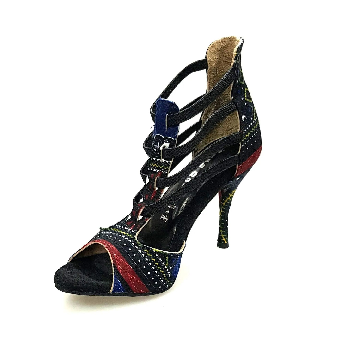Sandalo da donna Lilith 460 Semba in stile Dakar Daishiki blu notte, con dettagli colorati e design elegante.
