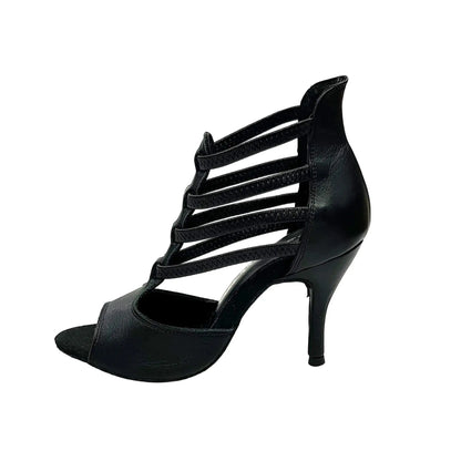 Sandalo da donna Lilith (460) in pelle nera con tacco a spillo, scarpa elegante di Wish Dance Shop.