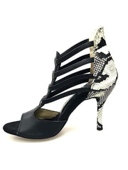 Load image into Gallery viewer, Wish Dance Shop 460 Pelle Nera Pitone Bianco-Verde
