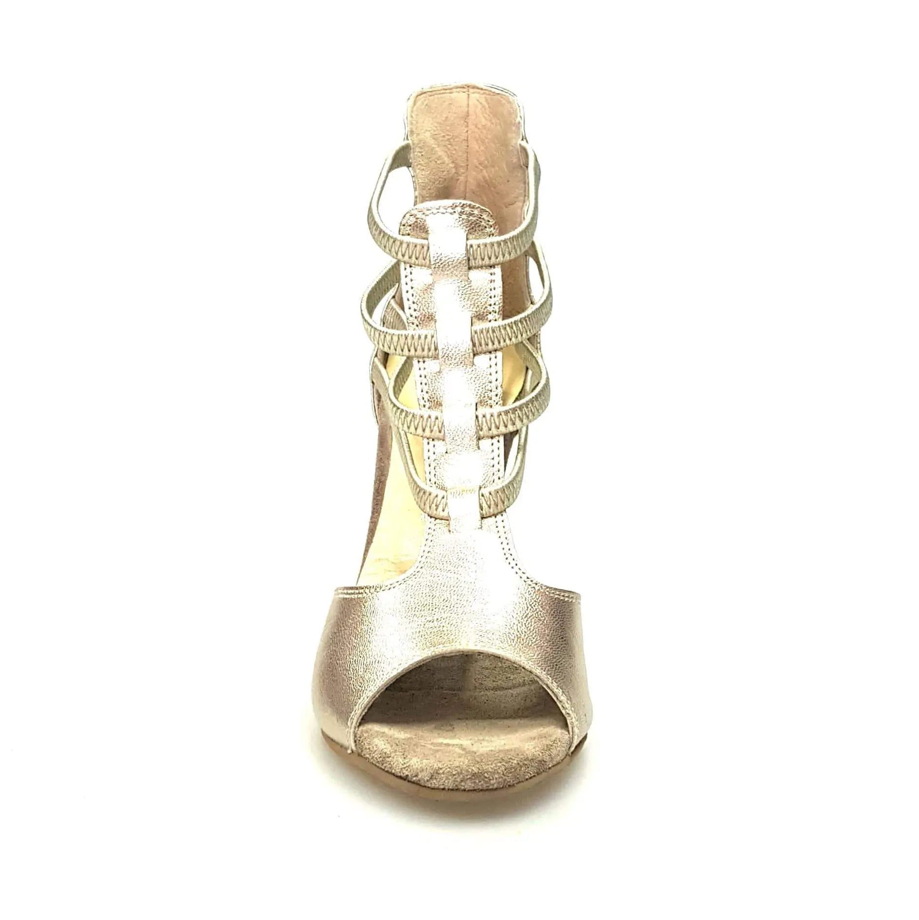 Sandalo da donna Lilith in pelle oro light, scarpa Wish Dance Shop con dettagli eleganti e comodi per ogni occasione.