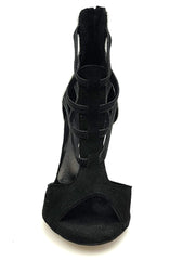 Load image into Gallery viewer, Wish Dance Shop 460 zip Camoscio Nero e Glitter Argento
