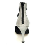 Load image into Gallery viewer, Wish Dance Shop 460 zip Camoscio Nero e Glitter Argento
