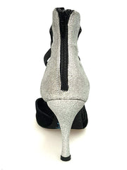 Load image into Gallery viewer, Wish Dance Shop 460 zip Camoscio Nero e Glitter Argento
