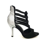 Load image into Gallery viewer, Wish Dance Shop 460 zip Camoscio Nero e Glitter Argento
