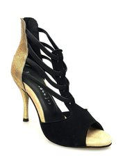 Carica immagine nella Galleria, Wish Dance Shop 460 zip Camoscio Nero e Glitter Oro
