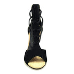 Load image into Gallery viewer, Wish Dance Shop 460 zip Camoscio Nero e Glitter Oro
