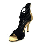 Load image into Gallery viewer, Wish Dance Shop 460 zip Camoscio Nero e Glitter Oro
