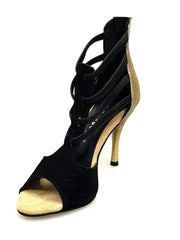 Carica immagine nella Galleria, Wish Dance Shop 460 zip Camoscio Nero e Glitter Oro
