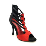 Load image into Gallery viewer, Wish Dance Shop 460 zip Camoscio Rosso e Glitter Nero
