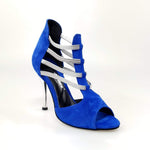 Load image into Gallery viewer, Wish Dance Shop 460PW Camoscio Blu Royal e Elastici Argento
