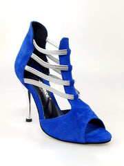 Carica immagine nella Galleria, Wish Dance Shop 460PW Camoscio Blu Royal e Elastici Argento
