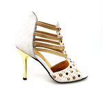 Load image into Gallery viewer, Wish Dance Shop 460PW Camoscio Ghiaccio con Borchie Oro e Elastici Oro
