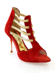 Carica immagine nella Galleria, Wish Dance Shop 460PW Camoscio Rosso Elastici Oro
