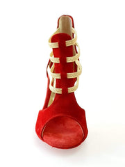 Carica immagine nella Galleria, Wish Dance Shop 460PW Camoscio Rosso Elastici Oro
