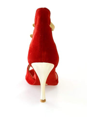 Carica immagine nella Galleria, Wish Dance Shop 460PW Camoscio Rosso Elastici Oro
