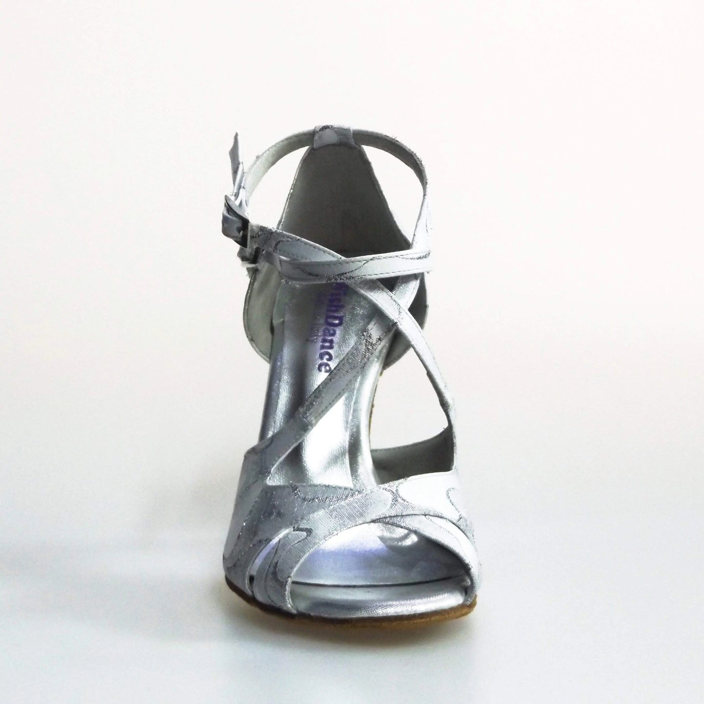 Scarpa Brenda White Cloud Wish Dance Shop in Robin argento con doppio cinturino alla caviglia e dettagli laminati argento