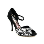 Carica immagine nella Galleria, Wish Dance Shop 620 Raso Zebra Con Tallone in Camoscio Nero
