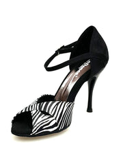 Carica immagine nella Galleria, Wish Dance Shop 620 Raso Zebra Con Tallone in Camoscio Nero

