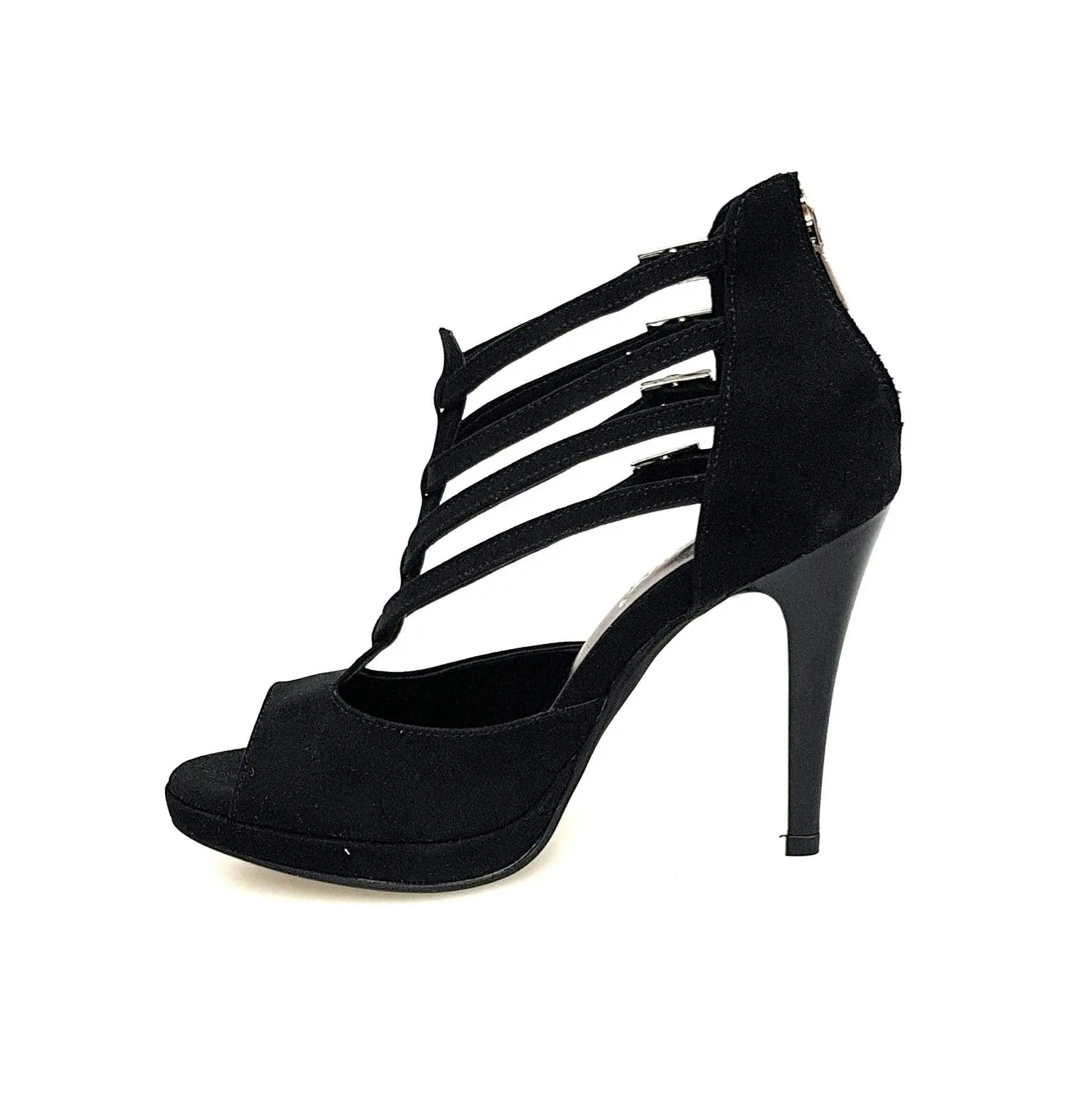 Scarpa donna Lussuria Wish Dance Shop in camoscio nero con tacco alto a spillo, plateau e design elegante