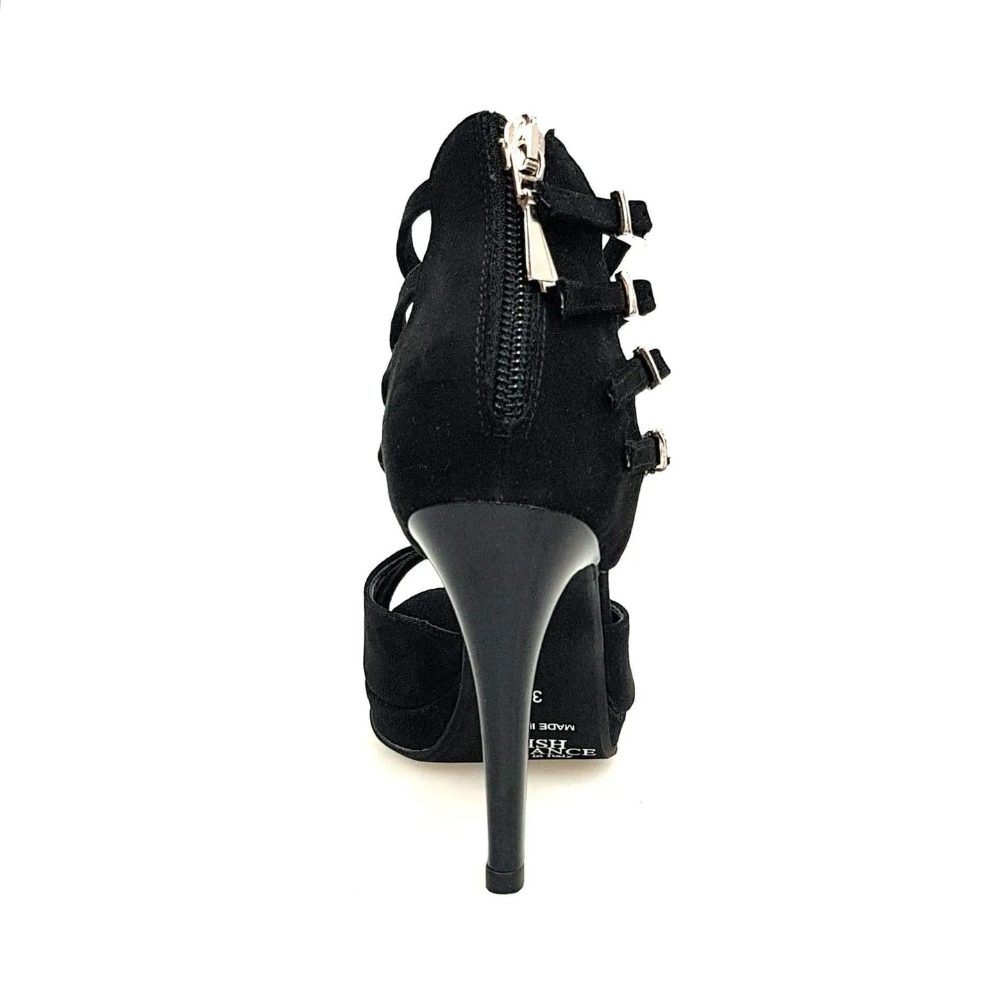 Scarpa donna Lussuria Wish Dance Shop in camoscio nero con tacco alto a spillo largo e plateau confortevole.