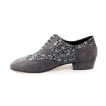 Load image into Gallery viewer, Siviglia (811) - Lace-up in Dovetail Mod. Oxford in Gray Suede and Silver Fiorato

