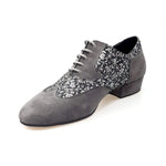 Load image into Gallery viewer, Siviglia (811) - Lace-up in Dovetail Mod. Oxford in Gray Suede and Silver Fiorato
