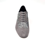 Load image into Gallery viewer, Siviglia (811) - Lace-up in Dovetail Mod. Oxford in Gray Suede and Silver Fiorato
