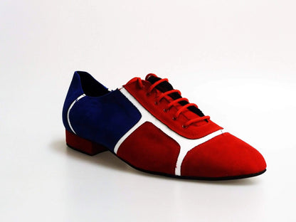 Sneaker Manuel 820 Caribe in camoscio blu royal con inserti bianchi e dettagli rossi, stile casual e alla moda.