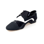 Load image into Gallery viewer, Magno (845) - Men&#39;s Lace-up Mod. Derby Brogue Shoe in Black Patent Leather and Suede With White Leather
