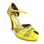 Load image into Gallery viewer, Wish Dance Shop Alexa - Scarpa da Ballo in Camoscio Giallo Con Swarovski
