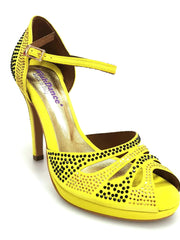 Carica immagine nella Galleria, Wish Dance Shop Alexa - Scarpa da Ballo in Camoscio Giallo Con Swarovski
