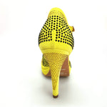 Load image into Gallery viewer, Wish Dance Shop Alexa - Scarpa da Ballo in Camoscio Giallo Con Swarovski
